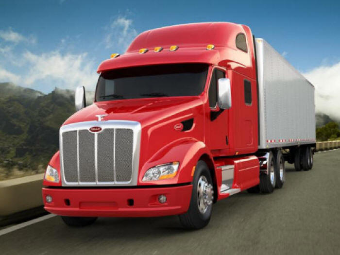Peterbilt model 587 tractor trailer transport truck picture photo